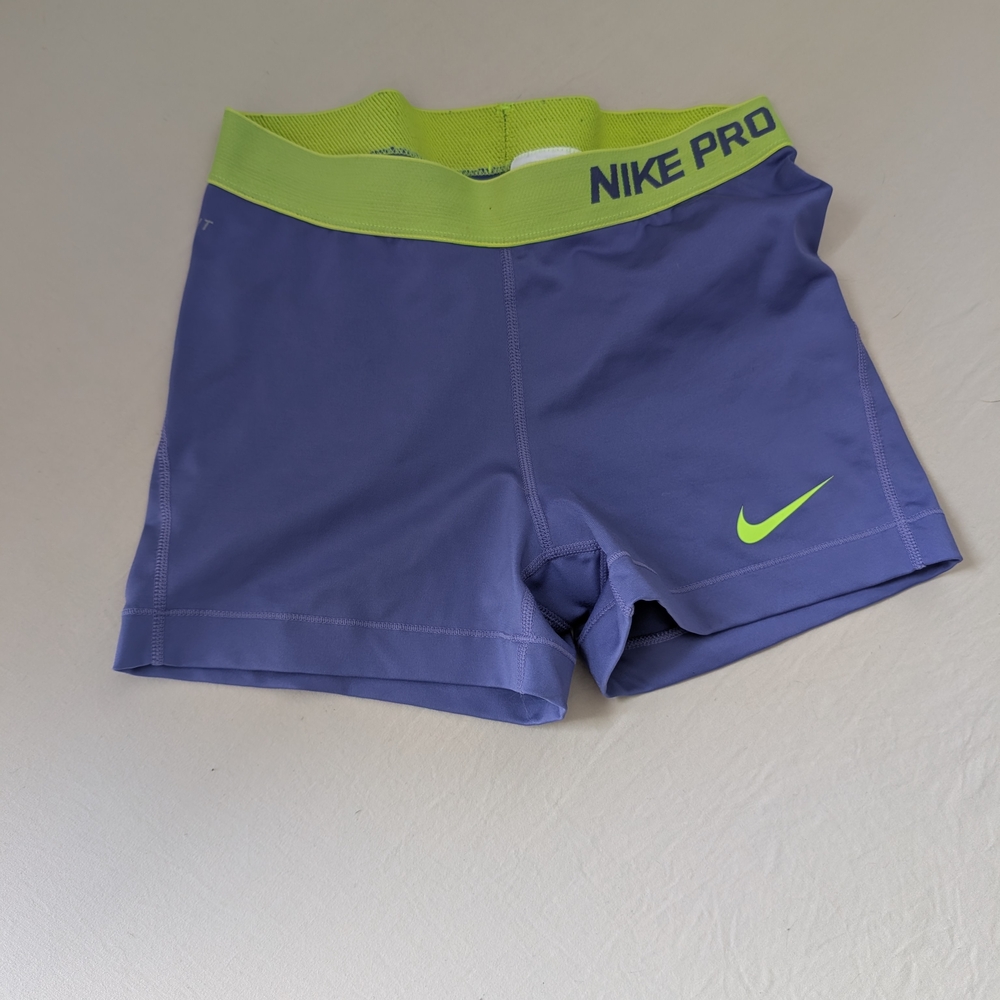 Nike Pro Lavender and Neon Green Shorts